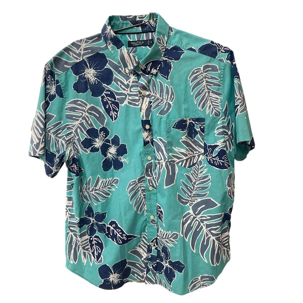 NAUTICA Short Sleeves Shirt Button Up Classic Fit Men Sz XL Barely Used